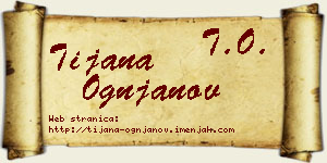 Tijana Ognjanov vizit kartica